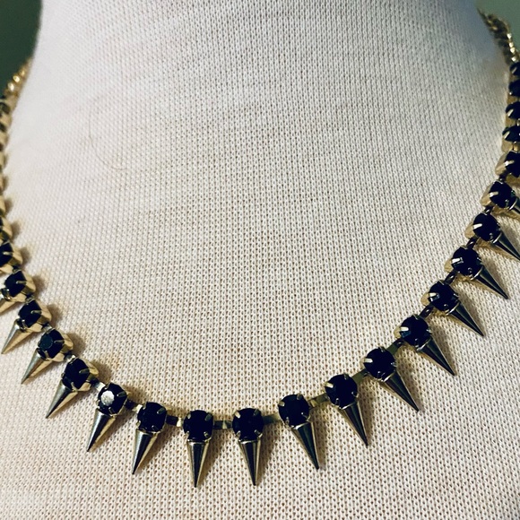 No Label Jewelry - Vintage Chic Gold and Black Spike Necklace